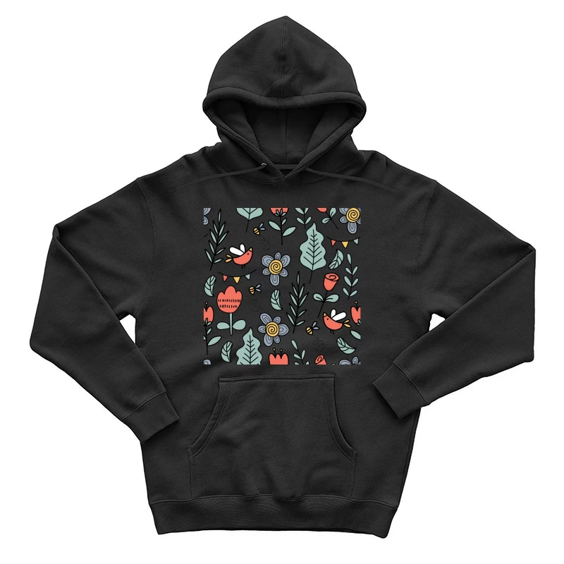 Motif floral vibrant avec oiseaux Homme Sweat à capuche