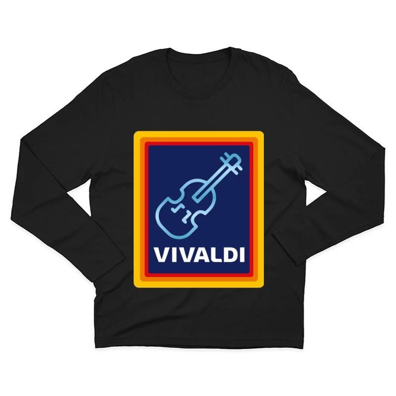 Vivaldi Classical Music Logo with Violin Icon Male Long Sleeve T-Shirt