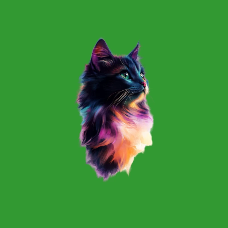 Colorful Cat Profile in Vibrant Digital Art iPhone Case