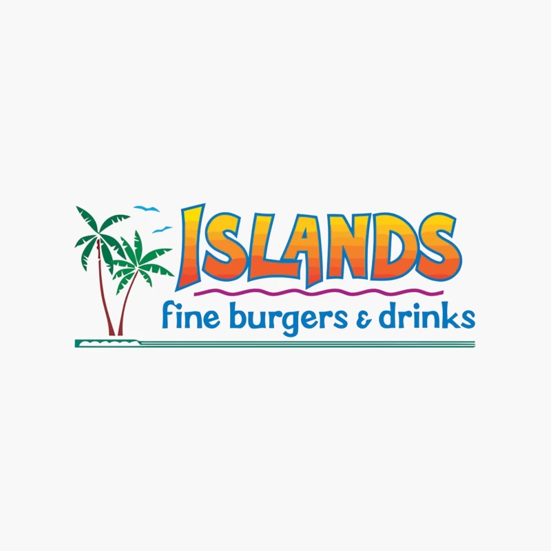 Islands Restaurant Tropical-Themed Burger & Drinks Logo Cotton Tote Bag