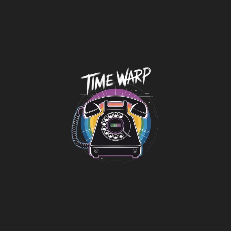 Retro Rotary Phone with Rainbow Time Warp Design Bucket Hat