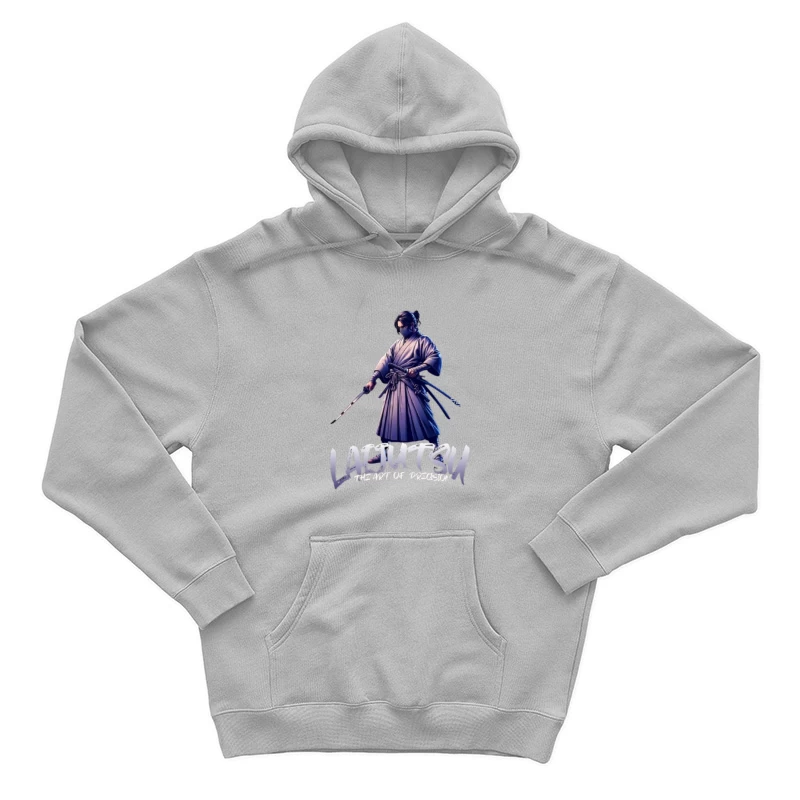 Japanese Samurai Warrior in Combat Stance Male Pullover Hoodie