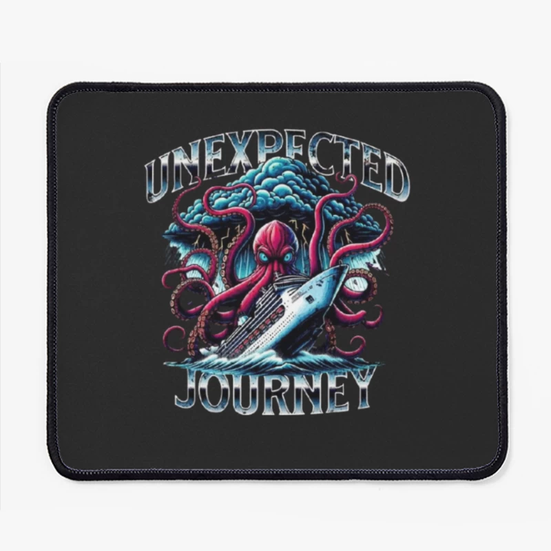 Giant Octopus Attacking Cruise Ship Artistic Illustration Mouse Pad