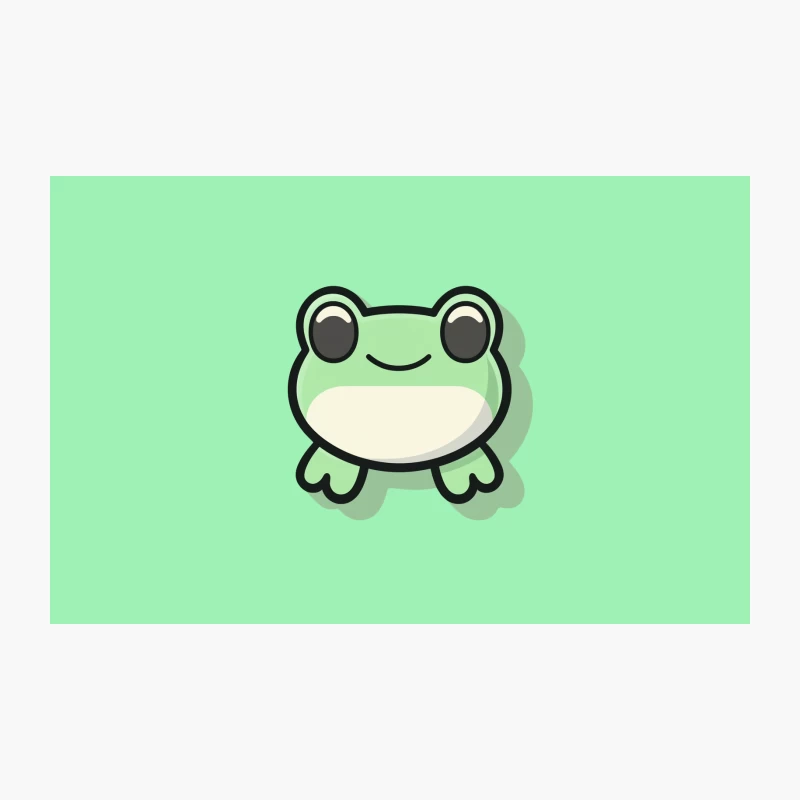 Cute Green Cartoon Frog Icon Travel Mug
