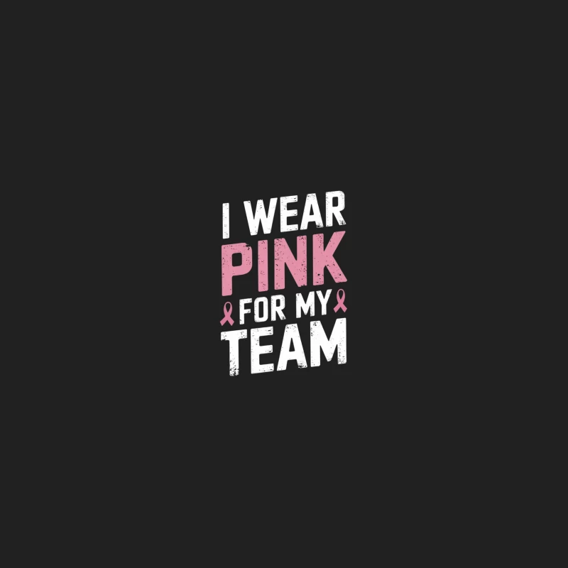 Pink Ribbon Breast Cancer Awareness Typography Message Bucket Hat