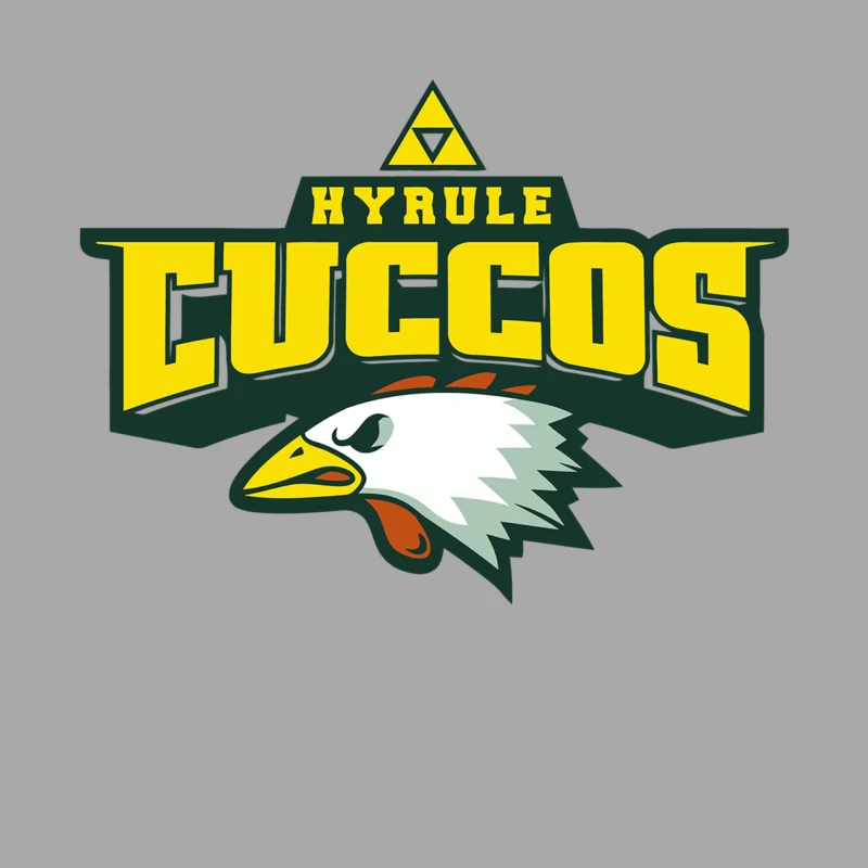 Hyrule Cuccos: Fantasy Sports Team Logo with Eagle Mascot Female Pullover Hoodie