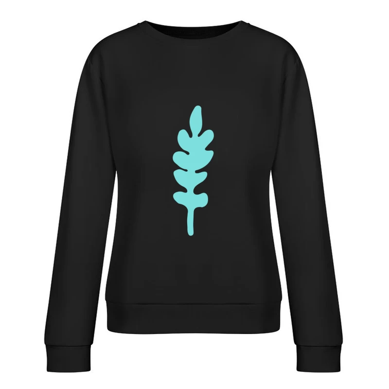 Silhouette de feuille turquoise Femme Sweat-shirt à enfiler