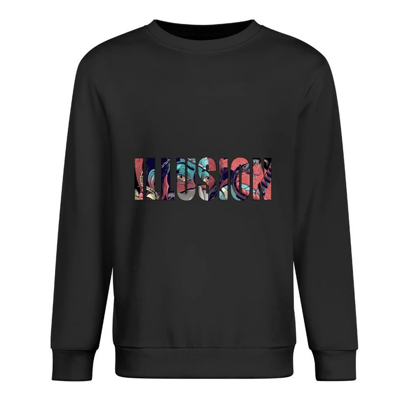 Colorful Artistic Illusion Design Male Pullover Sweatshirt