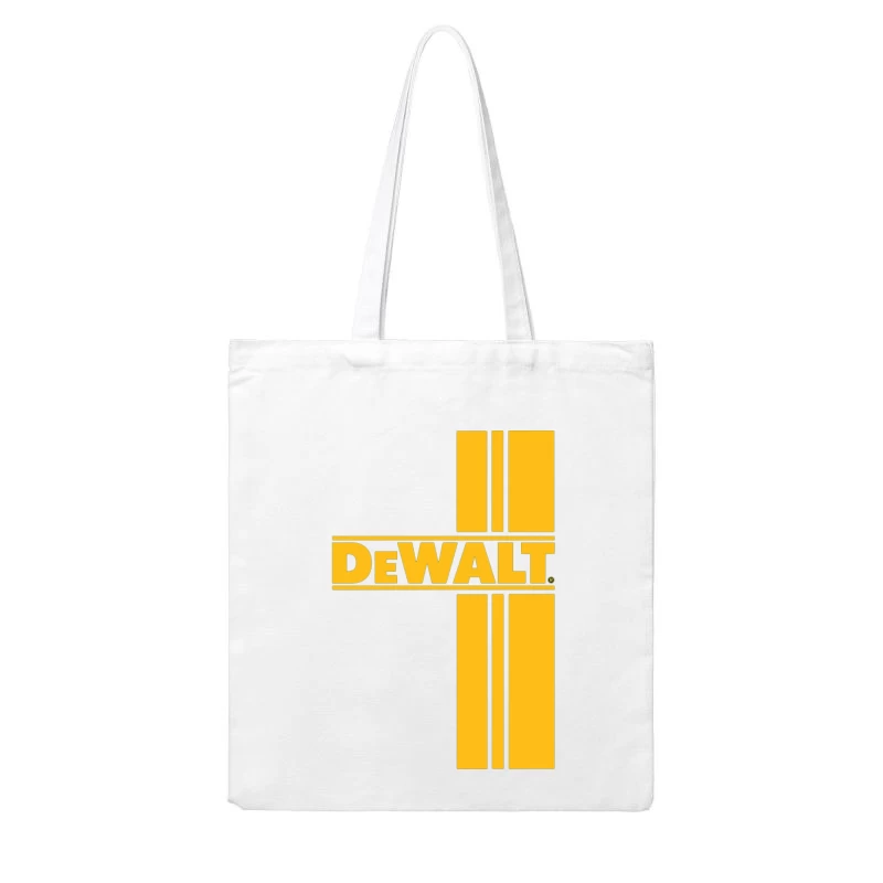 DeWalt Power Tools Brand Logo in Yellow Cotton Tote Bag