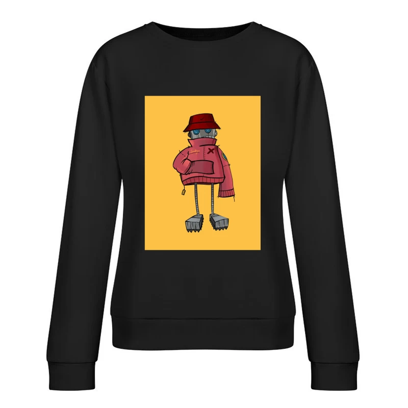 Robokite in Red Hoodie Female Pullover Sweatshirt