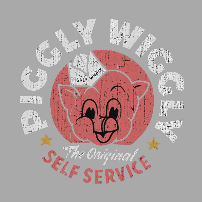 Vintage Pig Self Service Restaurant Logo Design Male Pullover Hoodie