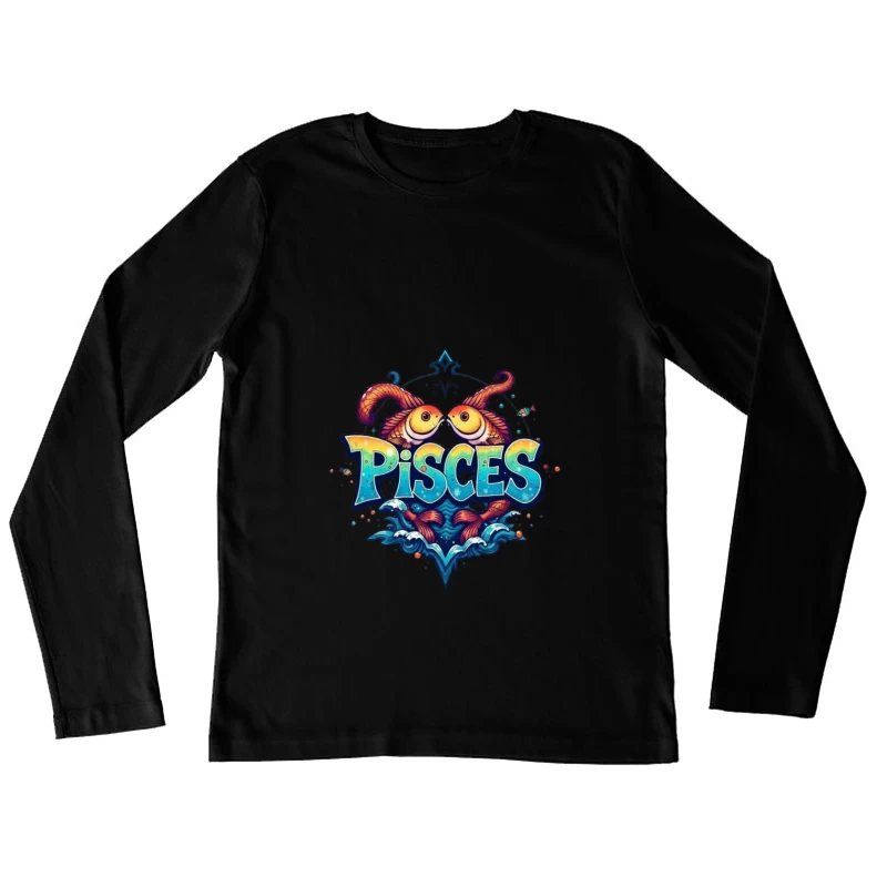 Pisces Zodiac Sign Illustration Female Long Sleeve T-Shirt