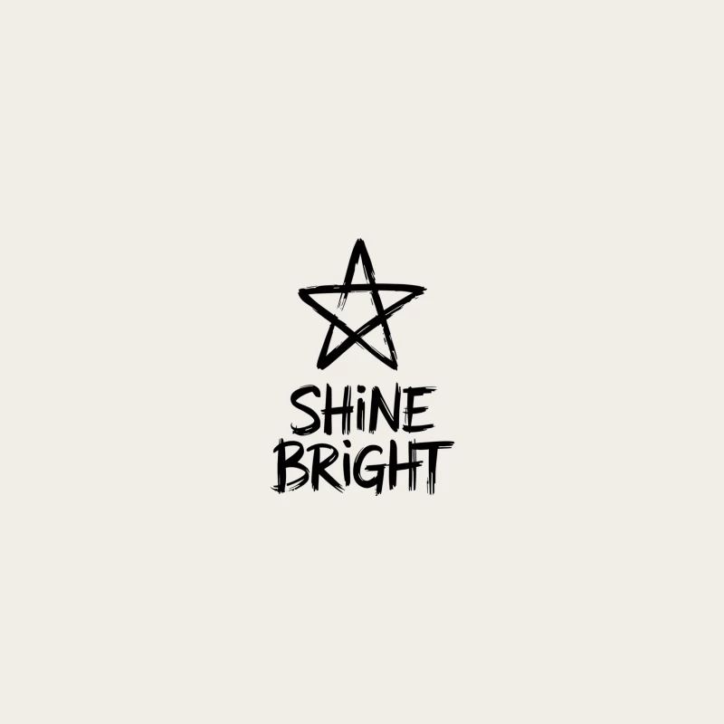 Motivational Star: Shine Bright Typography Bucket Hat