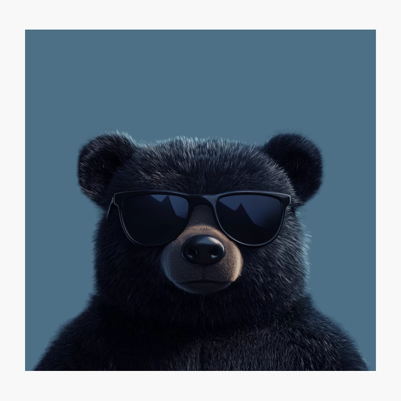 Cool Black Bear Wearing Sunglasses Throw Pillow