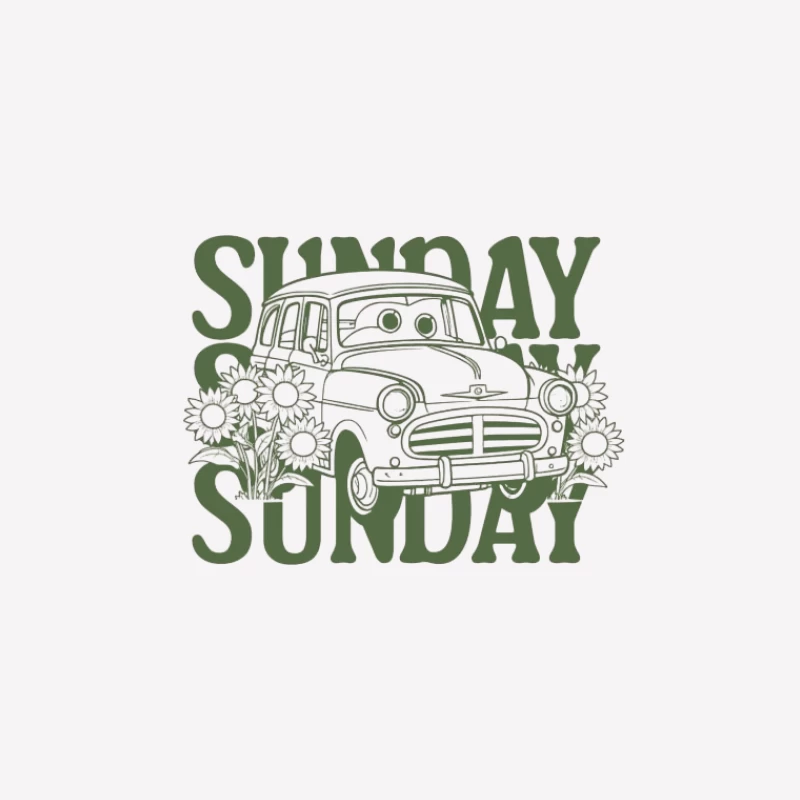 Balade en voiture du dimanche avec tournesols Femme T-Shirt