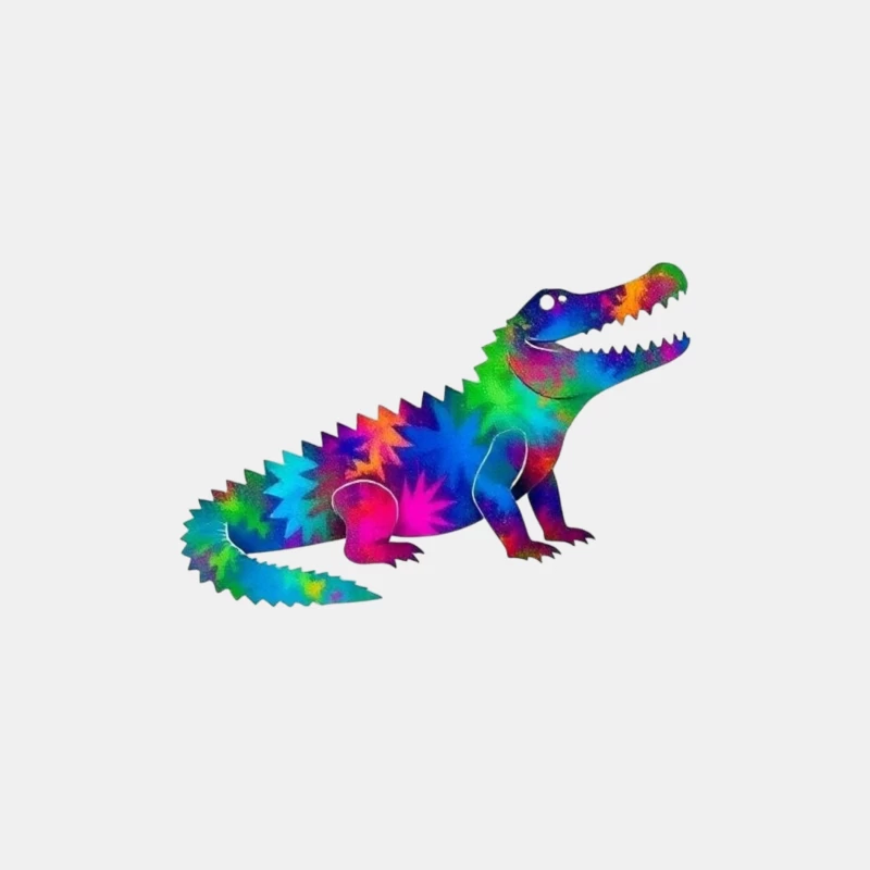 Rainbow Tie-Dye Dinosaur Digital Art Male Tank Top