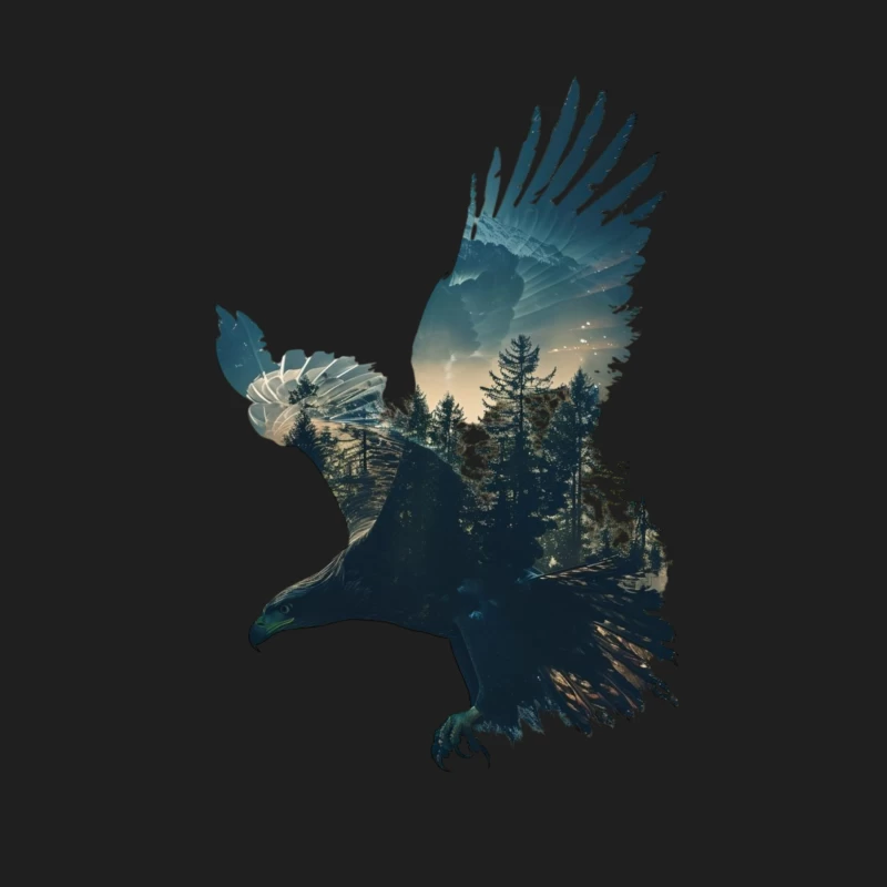 Majestic Eagle with Forest Silhouette Male Tank Top