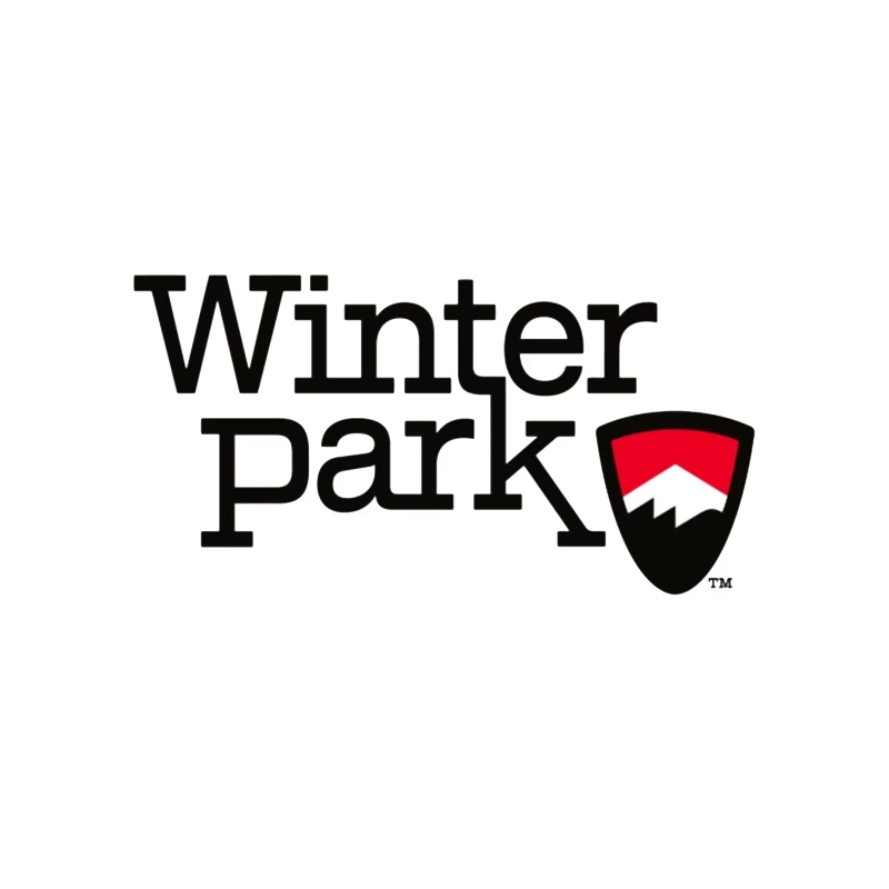 Winter Park Resort Logo with Mountain Shield Design Tapestry