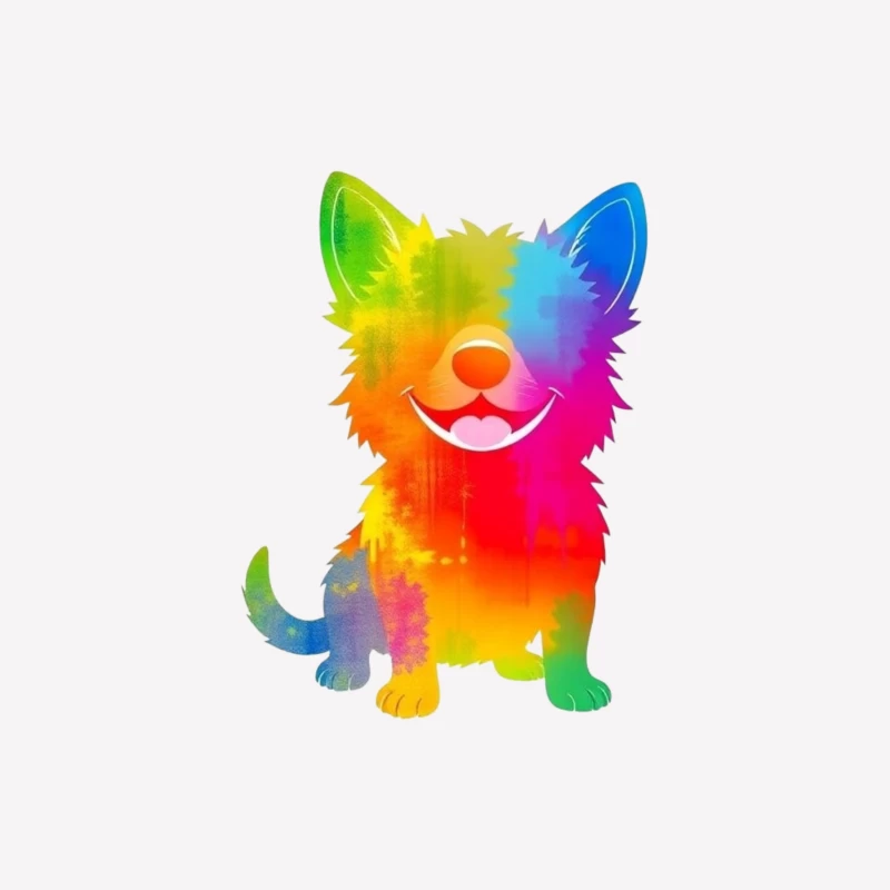 Colorful Cartoon Dog Illustration