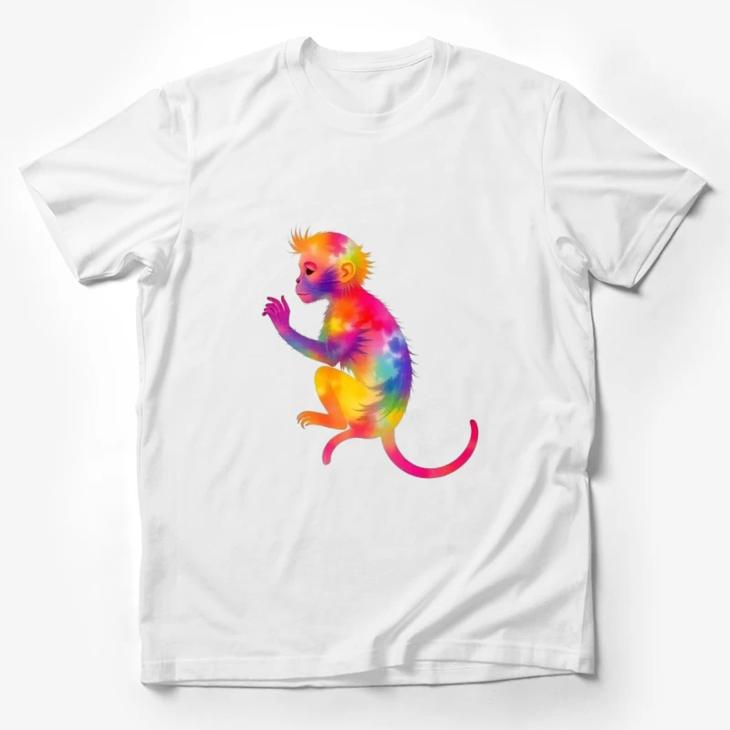 Rainbow Gradient Monkey Art Male T-Shirt