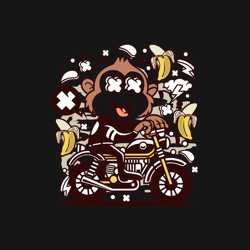 Singe Motard Exalté Femme T-Shirt