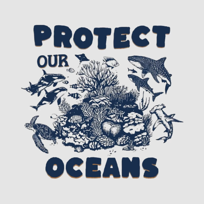 Protégeons nos Océans - Animaux marins et Corail Homme Sweat à capuche