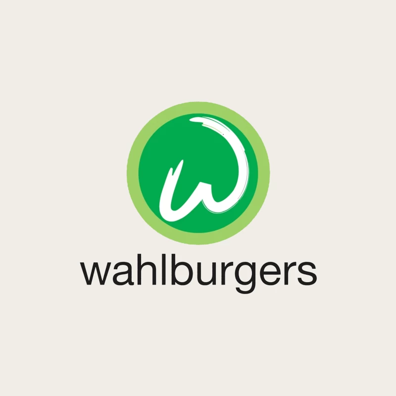 Wahlburgers Restaurant Chain Green Circle Logo Design Bucket Hat