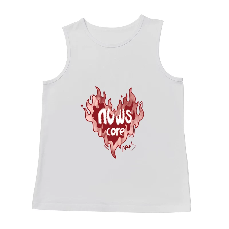 Flammendes Herzdesign mit Core-Feeling Herren Tanktops