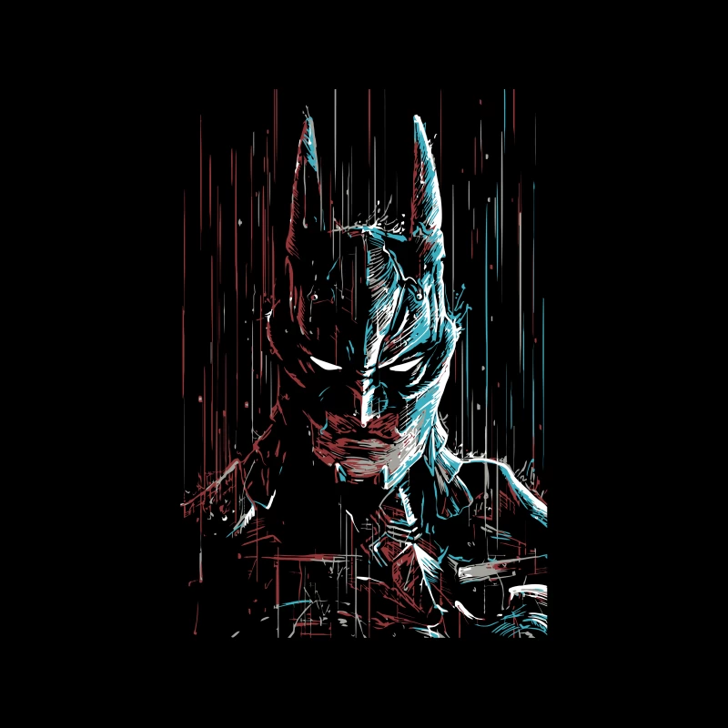 Abstract Digital Art of Batman Tapestry
