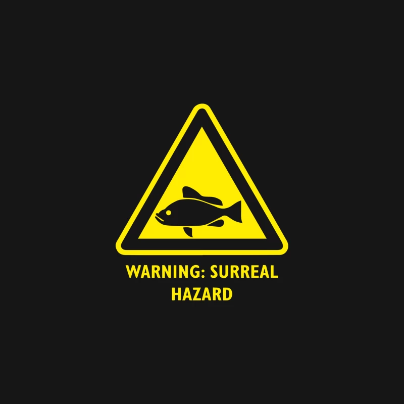 Surreal Fish Hazard Warning Sign Desk Mat