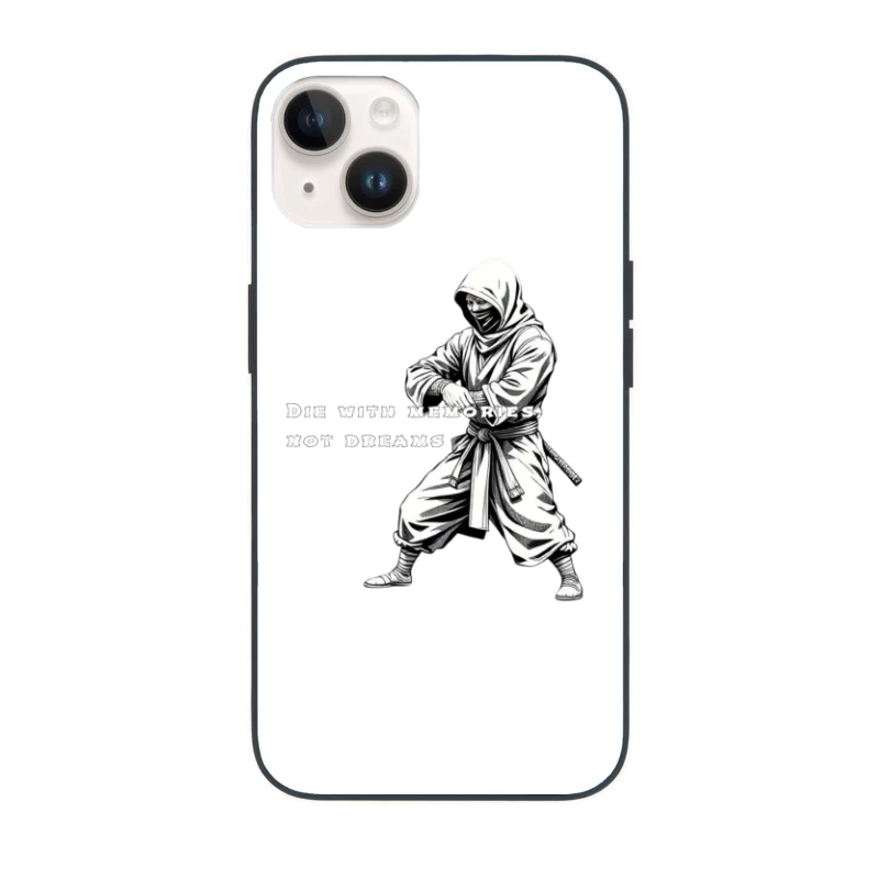 Artistic Ninja Warrior with Motivational Quote iPhone Case