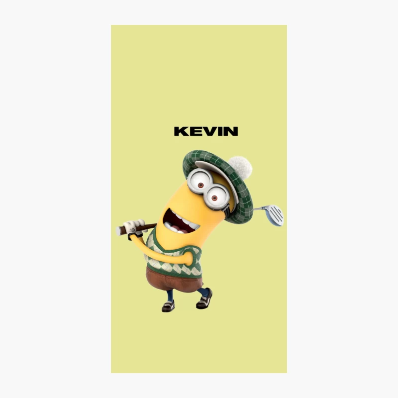 Golfing Minion Kevin: Animated Yellow Character with Club iPhone Case