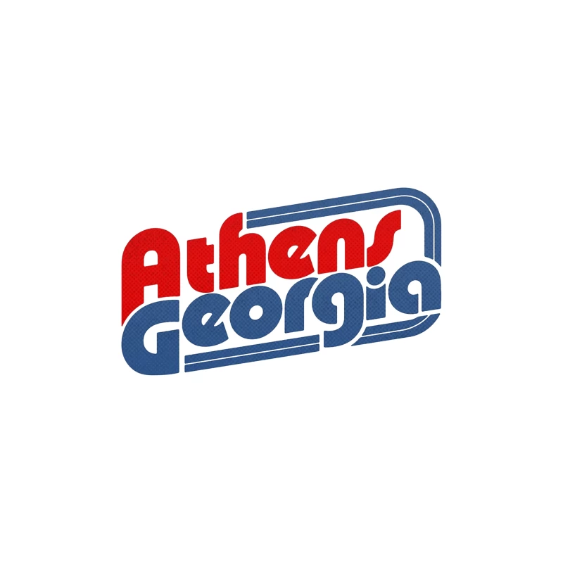 Retro Typography Design for Athens, Georgia Throw Pillow