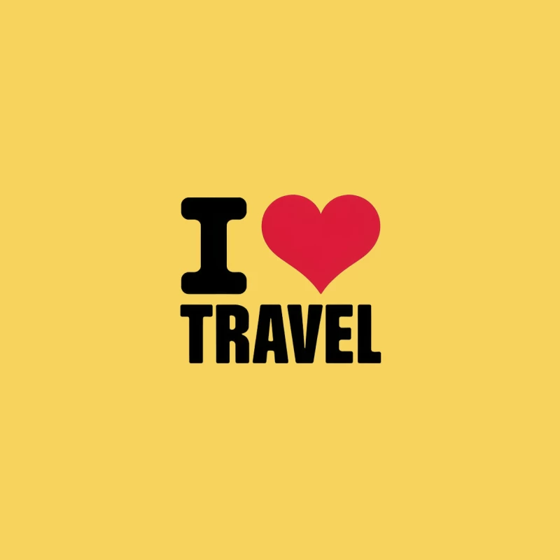 I Love Travel Heart Typography Design Bucket Hat