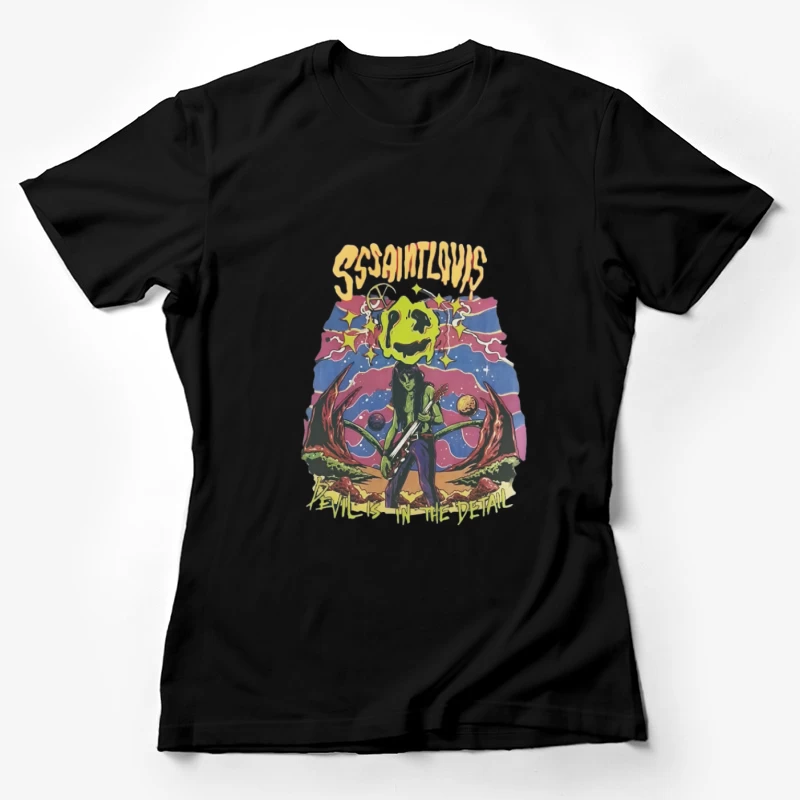Psychedelischer Weltraumrocker Damen T-Shirt