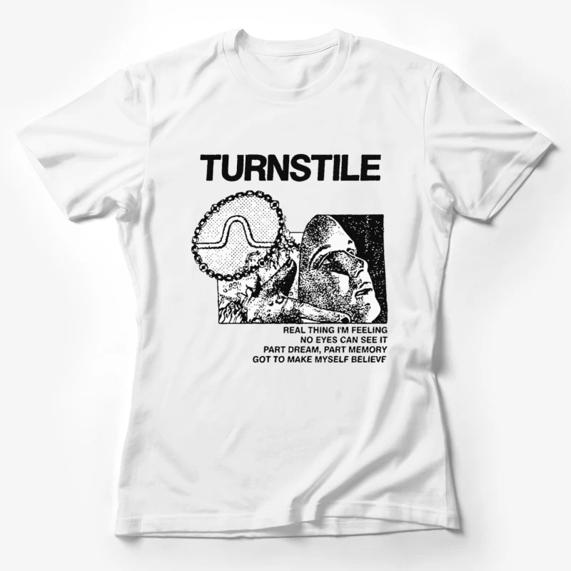 Turnstile Punk Rock Album Cover Art - "Real Thing I'm Feeling" Female T-Shirt