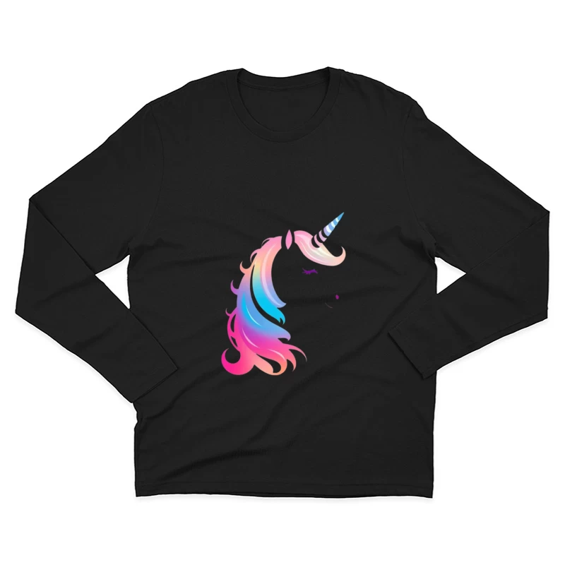 Rainbow Pastel Unicorn Silhouette Male Long Sleeve T-Shirt