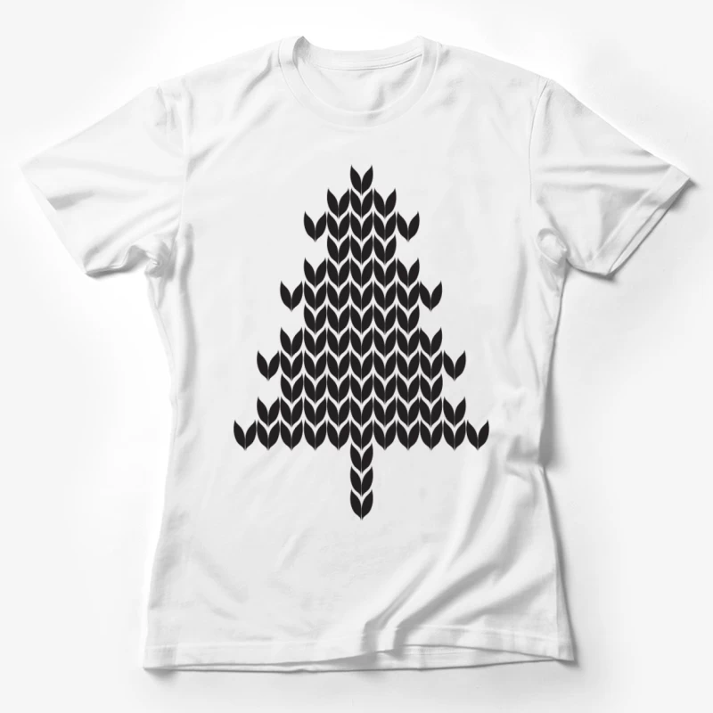 Motif graphique d'arbre en tricot Femme T-Shirt