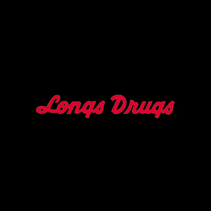 Vintage Longs Drugs Pharmacy Red Cursive Logo Tapestry