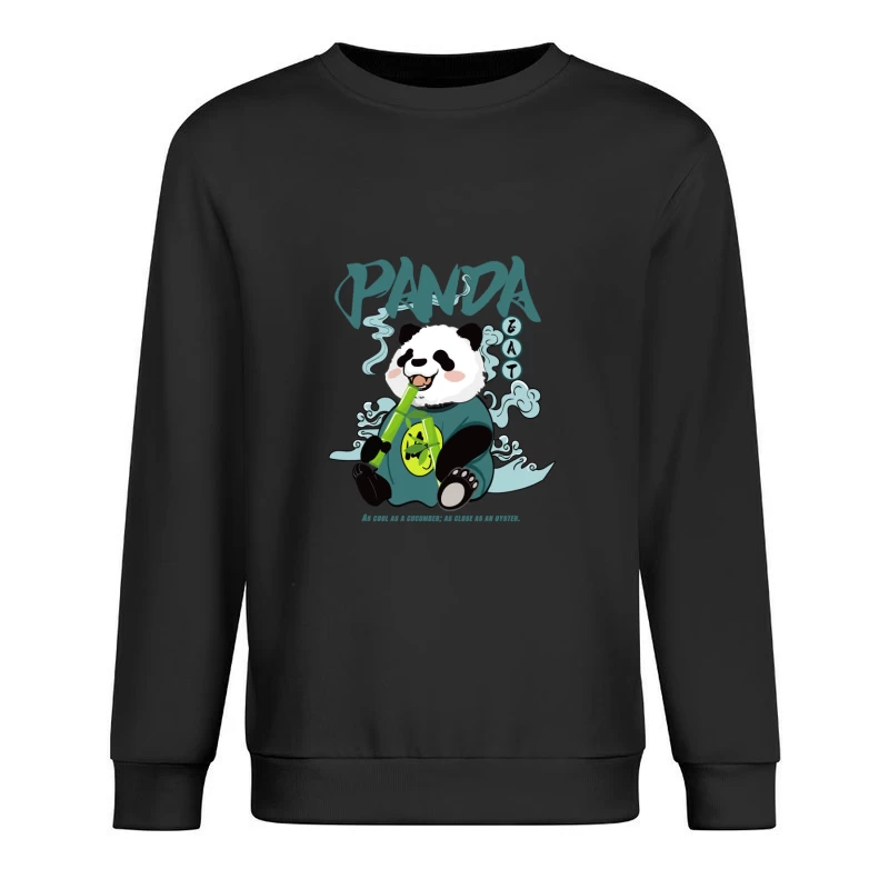 Lustiger Panda mit Bambus Herren Pullover Sweatshirt
