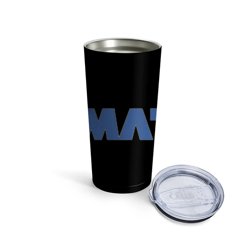 Komatsu Industrial Equipment Company Logo in Blue Travel Mug