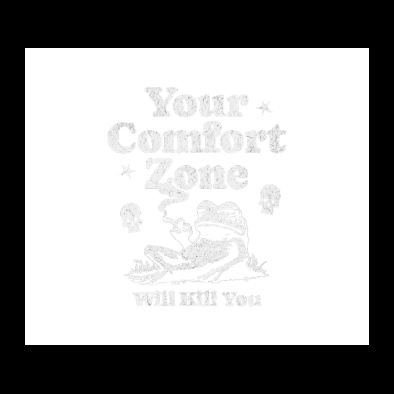 Comfort Zone Typography with Playful Dinosaur Design Tapestry