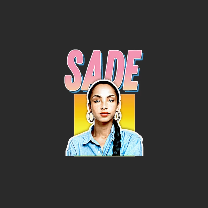 Stylized Pop Art Portrait with Pink "SADE" Text Baseball Cap