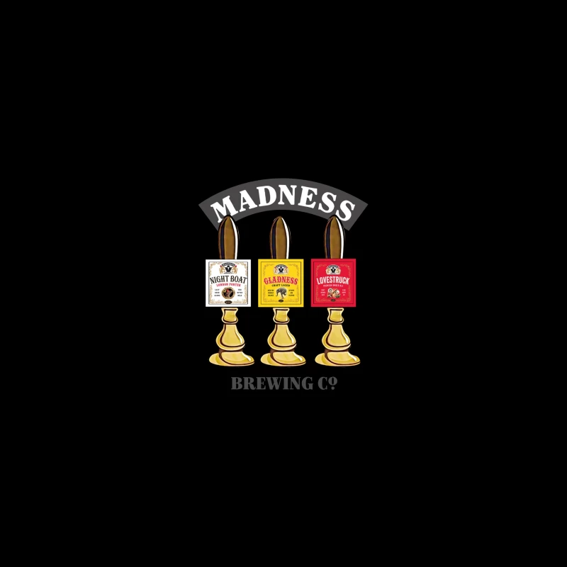 Madness Brewing Company Beer Tap Handles with Classic Labels Travel Mug