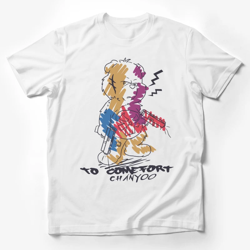 Farbenfrohes tierisches Design mit Kaffee Herren T-Shirt
