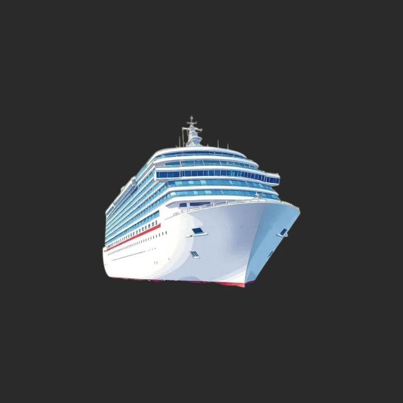 Modern Luxury Cruise Ship in White and Blue Design Baseball Cap