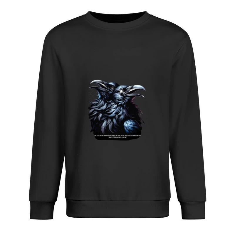 Gothic Raven Art with Game of Thrones Quote Male Pullover Sweatshirt