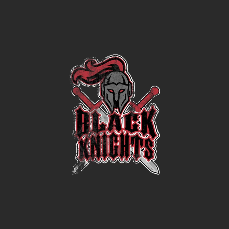 Distressed Black Knights Warrior Logo with Crossed Swords Baseball Cap