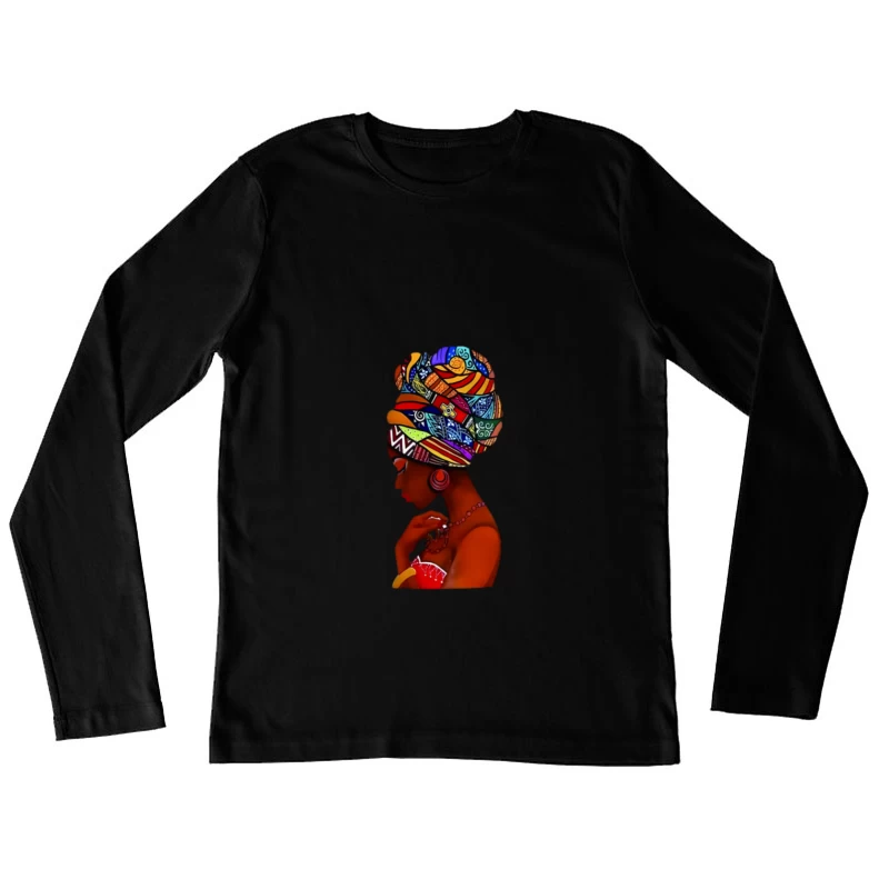 Frau mit traditionellem Kopftuch Damen Langarm T-Shirt