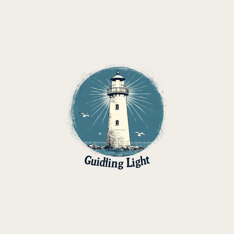 Vintage Nautical Lighthouse Beacon Illustration Bucket Hat